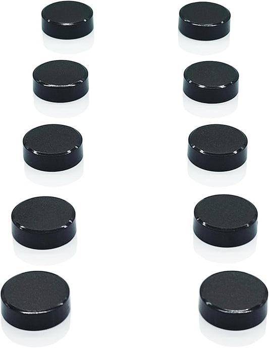 ZDZBLX 10 Pack Strong Fridge Magnets, Heavy Duty Round Refrigerator Magnets, Small Whiteboard Magnets for Fridge, Locker, Crafts, Kitchen, Office, Classroom, Mini Cute Magnet for Home & School (Black)