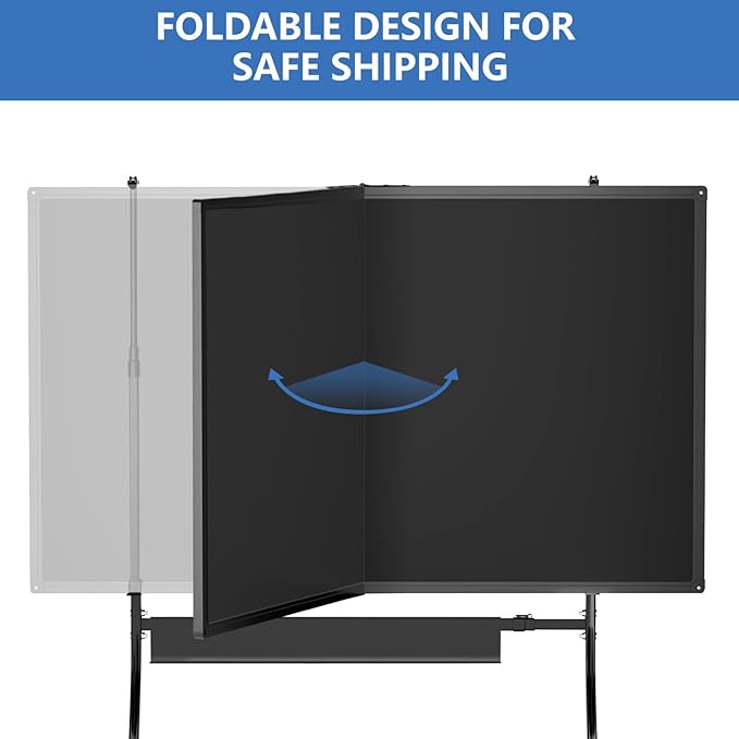 Rolling Chalkboard Black Dry Erase Board 48x36 with Height & Width Adjustable Stand, Large Portable Magnetic Double-Sided Whiteboard on Wheels, Mobile Standing Easel Blackboard for Office