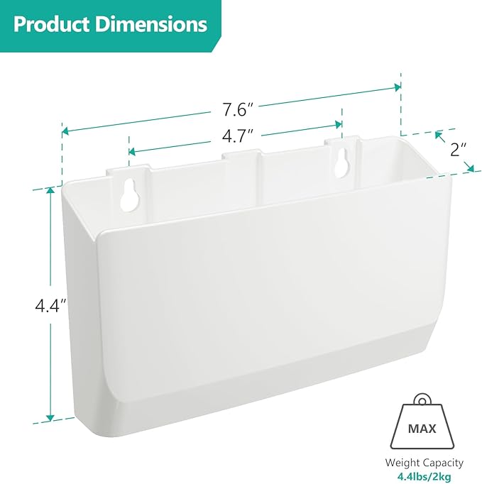 WALI Remote Control Holder Wall Mount 2 Pack, 8 Inch Hole-Free TV Remote Holder Wall Mount No Need to Drill Holes Adhesive Remote Control Wall Holder for 3 or 4 Remote Controls, White (WMH002-W)