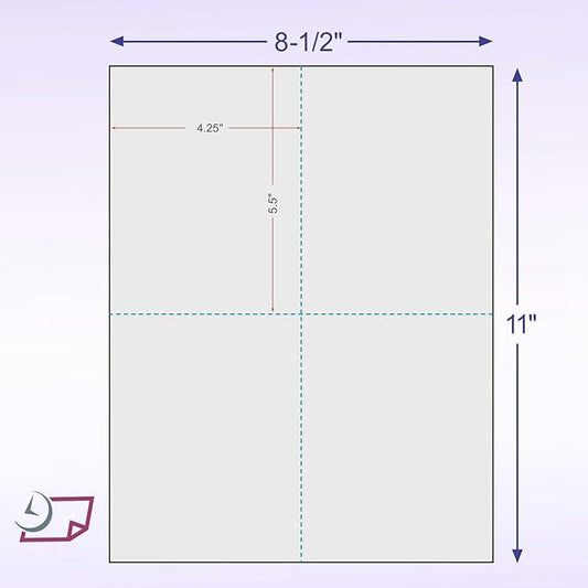 NextDayLabels - 8-1/2" x 11" Laser/Inkjet Postcards 4 Per Page, (4-1/4" x 5-1/2" Each Card | Gray, 1000 Cards)