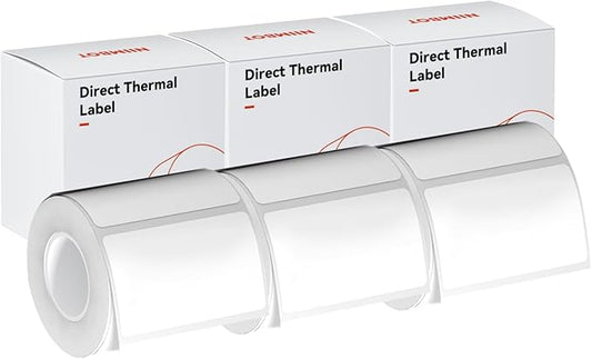 White Paper of 3 Rolls White 50x30mm Compatible for NIIMBOT B1 B21 B3S Label Maker Waterproof,Self-Adhesive Label Paper Office and Home Labeling Tape Replacement.