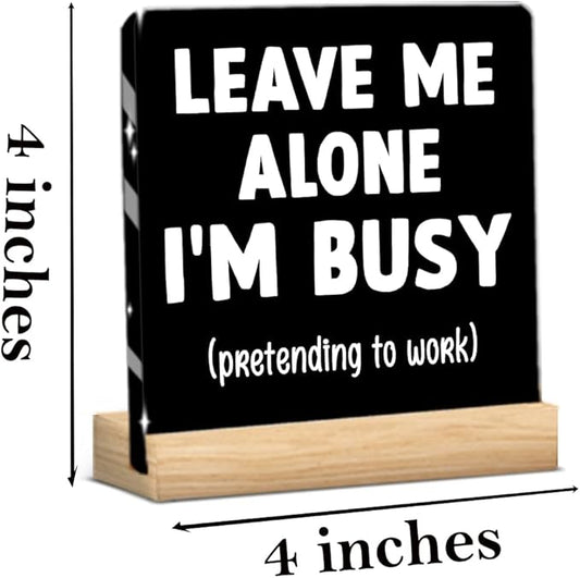 Tabletop Caution Acrylic Sign, Funny Office Decor Sign, Humorous Gag Gifts for Home Office Desk Decorative Signs for Shelf Desk Tabletop Cubicle Decor-3