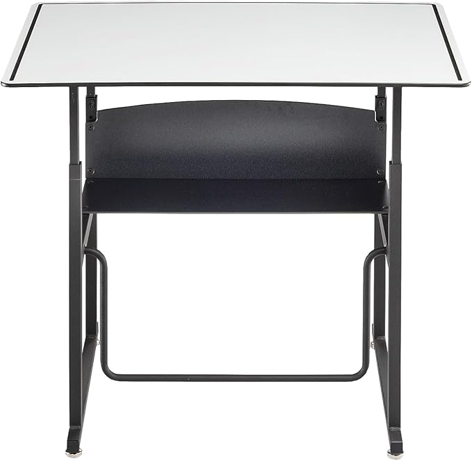 Safco AlphaBetter Adjustable-Height Desk for Active Learning for Students in Grades 3 to 12 with Swinging Pendulum Footrest, Fidget Bar, Dry Erase Desktop