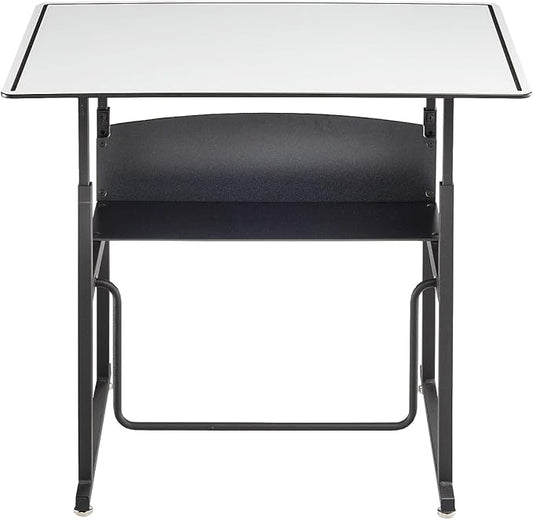 Safco AlphaBetter Adjustable-Height Desk for Active Learning for Students in Grades 3 to 12 with Swinging Pendulum Footrest, Fidget Bar, Dry Erase Desktop