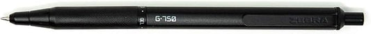 Zebra Pen G-750 Gel Pen 2-Pack, Black Ink, 0.7mm Medium Point, Black Brass Barrel, Knurled Grip, Secure Metal Clip, Refillable (49812)