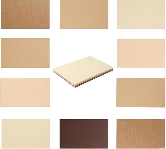 50 Sheets 3x5 Small Colored Cardstock Paper 5 Colors Blank Flash Cards, 250 GSM Heavy Card Stock for DIY Art Projects, Cards (Brown)