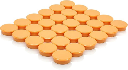 ZDZBLX Fridge Magnets, 30pcs Strong Refrigerator Magnets, Heavy Duty Small Magnets for Whiteboard, Office, Classroom, Lockers, Maps, DIY Crafts - Cute Mini Round Magnet for Fridge, Kitchen (Orange)