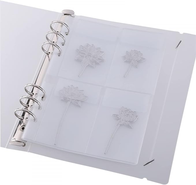 10 Pack A5 Size Plastic Binder Pockets,6 Holes Waterproof PVC Folders Loose Leaf Bag forBudgeting Loose Leaf Bags Planner Insert Pouches Photo,Document, Stamp & Die Storage Bills Organizer