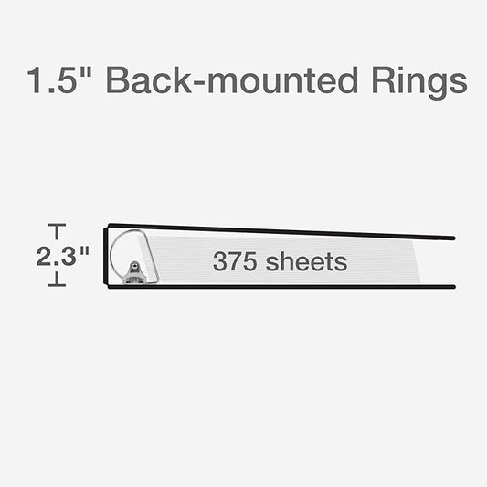 Oxford 3 Ring Binders, Binders for School and Office, 1.5 inch, Slant D Rings, 375 Sheet Capacity, ClearVue Presentation, Non-Stick, PVC-Free, Assorted Pastel Colors, 4-Pack (1002482)