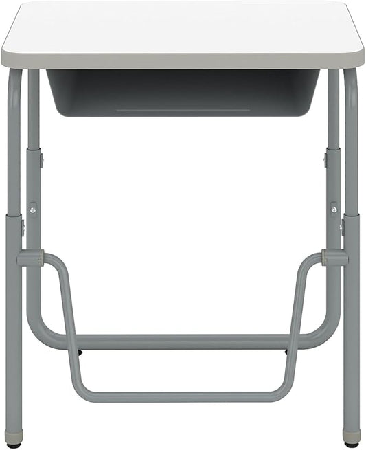 Safco Products AlphaBetter 2.0 Height Adjustable Student Desk with Swinging Footrest Bar and Book Box, Sit to Stand, 22"-30" with Dry Erase Classroom and Home School Desk
