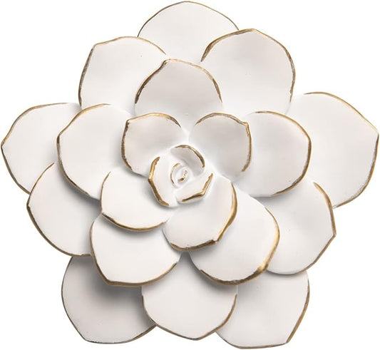 Guichifun Flower Wall Decor 3D Resin Succulent plants - Wall Hanging Decor Art Decor for Home Bedroom Living Room White Christmas Gift 3.25 X 4 X 1.25 Inch