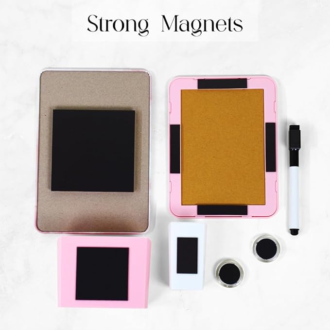 Pink Locker Decor - 7 Piece Aesthetic Magnetic Set, Perfect for Girls' Middle School Lockers
