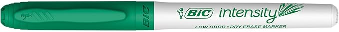 BIC Intensity Green Low Odor Dry Erase Markers, Fine Tip, 12-Count Pack of Erasable Markers With Low-Odor Ink for a Pleasant Writing Experience
