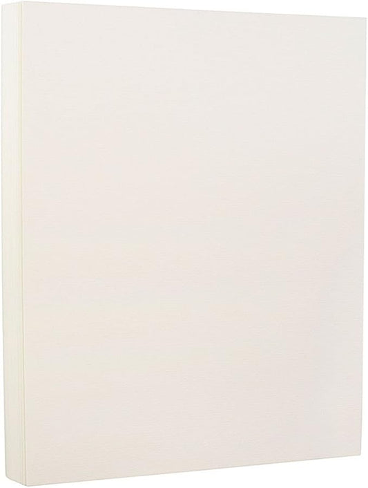 JAM PAPER Strathmore 88lb Cardstock - 8.5 x 11 Coverstock - 237 gsm - Natural White Laid - 25% cotton - 50 Sheets/Pack