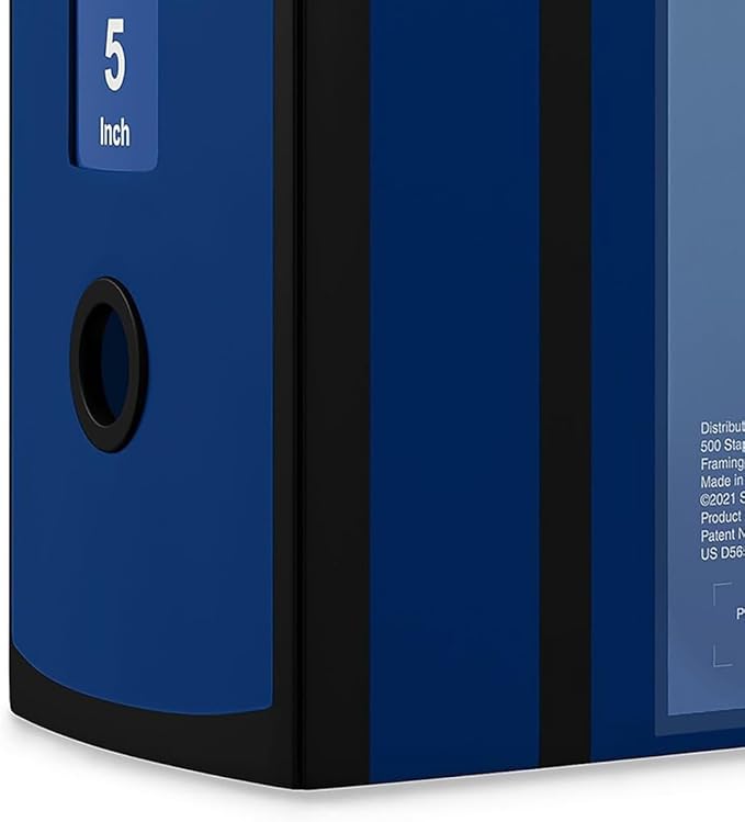 Staples Better Binder Heavy-Duty View, Blue, 1000-Sheet Capacity, 5" (Ring Diameter)