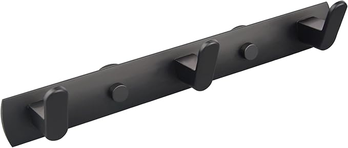 ULIBERMAGNET Magnetic Coat Hooks,Heavy Duty Magnetic Rack,Strong Rubber Magnetic Hanger for Refrigerator,Metal Cabinet,Door,Hanging Coat, Towel, Bag, Scarf, Helmet(Matte Black/3 Hooks)