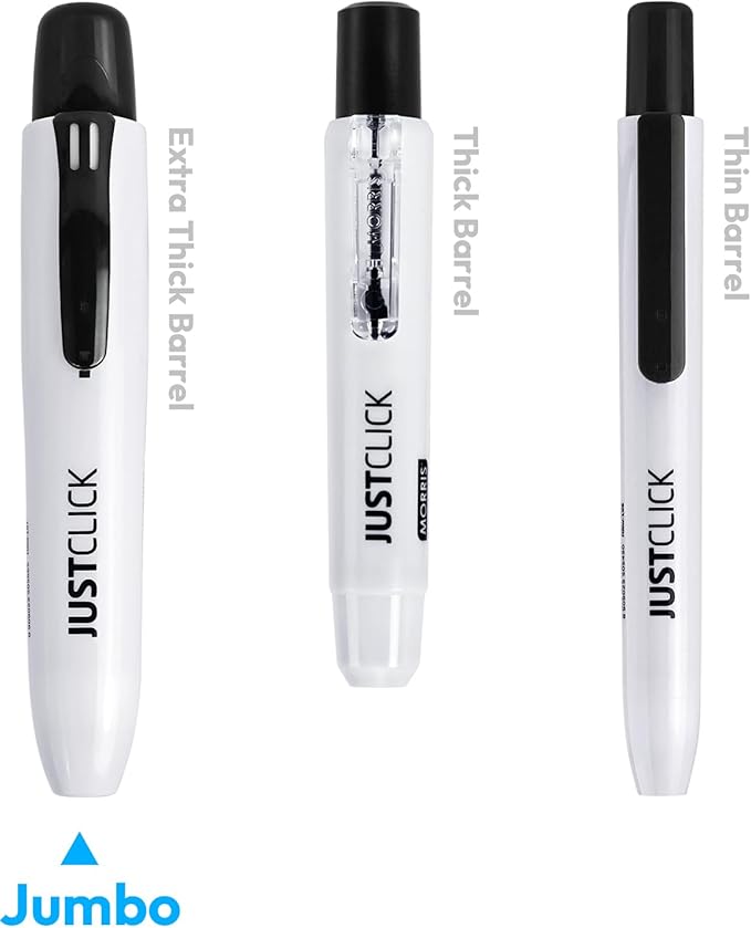 carrotez Jumbo Retractable Dry Erase Markers, Click Dry Erase Whiteboard Markers, Bullet Tip, Extra Thick Large Barrel, 12 Count, Black