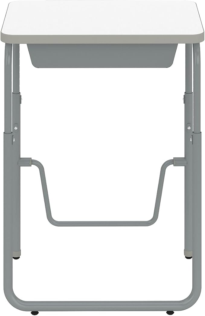 Safco Products AlphaBetter 2.0 Height as Adjustable Student Desk with Swinging Footrest Bar and Book Box, Sit to Stand, 29-43 w, Dry Erase Classroom and Home School Desk
