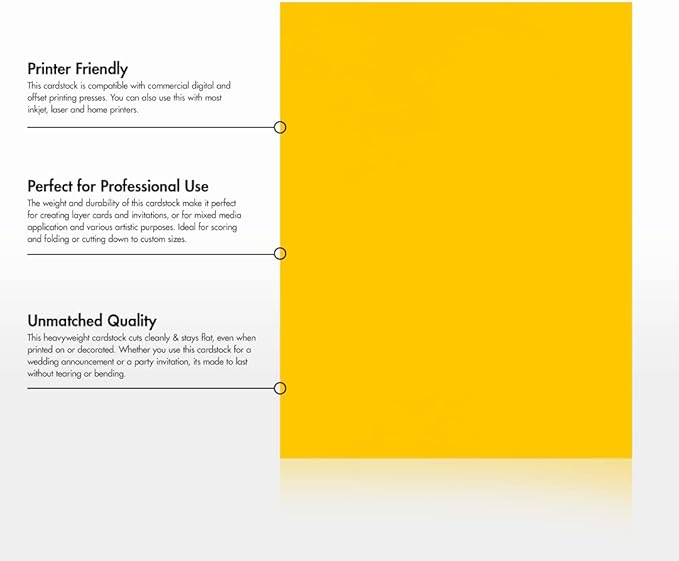 LUXPaper 8.5" x 11" Cardstock | Letter Size | Sunflower Yellow | 100lb. Cover (183lb. Text) | 50 Qty