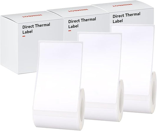 B21 Label of 3 Rolls White 50x80mm for NIIMBOT B1 B21 B3S Label Maker Waterproof,Self-Adhesive Label Paper Office and Home Labeling Tape Replacement.