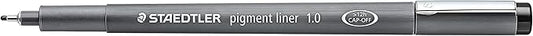 STAEDTLER Pigment Liner, Fineliner Pen for Drawing, Drafting, Journaling, 1.0mm, Black, Box of 5 Pens, 308 10-9