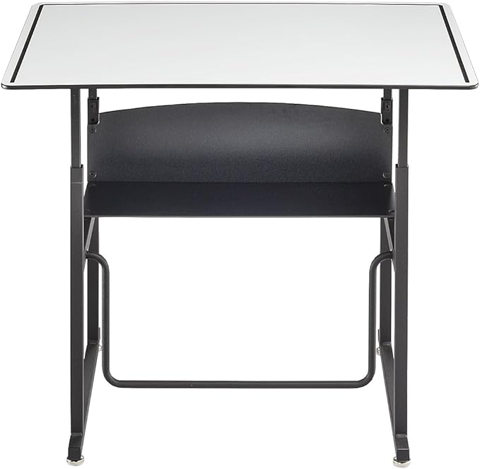 Safco AlphaBetter Adjustable-Height Desk for Active Learning for Students in Grades 3 to 12 with Swinging Pendulum Footrest, Fidget Bar, Dry Erase Desktop