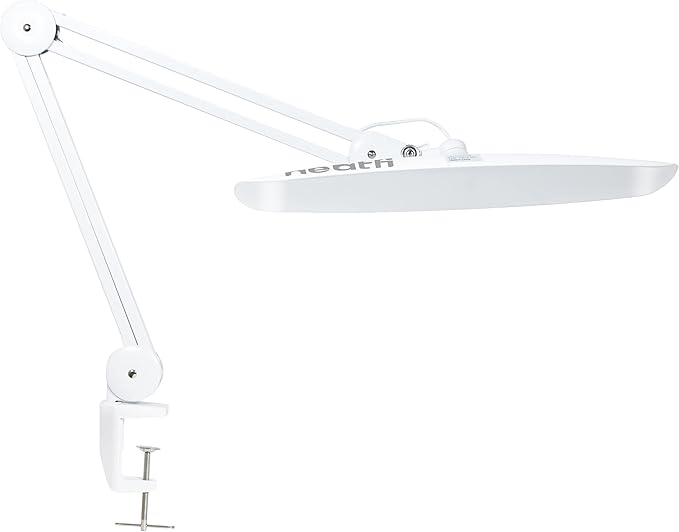 Neatfi XL 2,200 Lumens LED Task Lamp, 20W, 182 Pcs SMD LED, Dimmable, 4 Level Brightness, 3 Light Modes, Desk Light for Home, Office, Workbench (CCT, White)