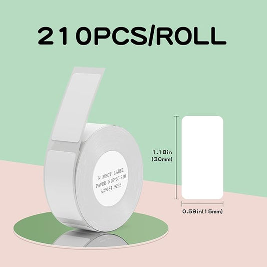 D11 D110 D101 Label Maker Tape, Adapted Label Print Paper, (3Rolls) Thermal Sticker Paper 0.59"x 1.18" Waterproof Self Adhesive Labeling Tape(3 Rolls, White)
