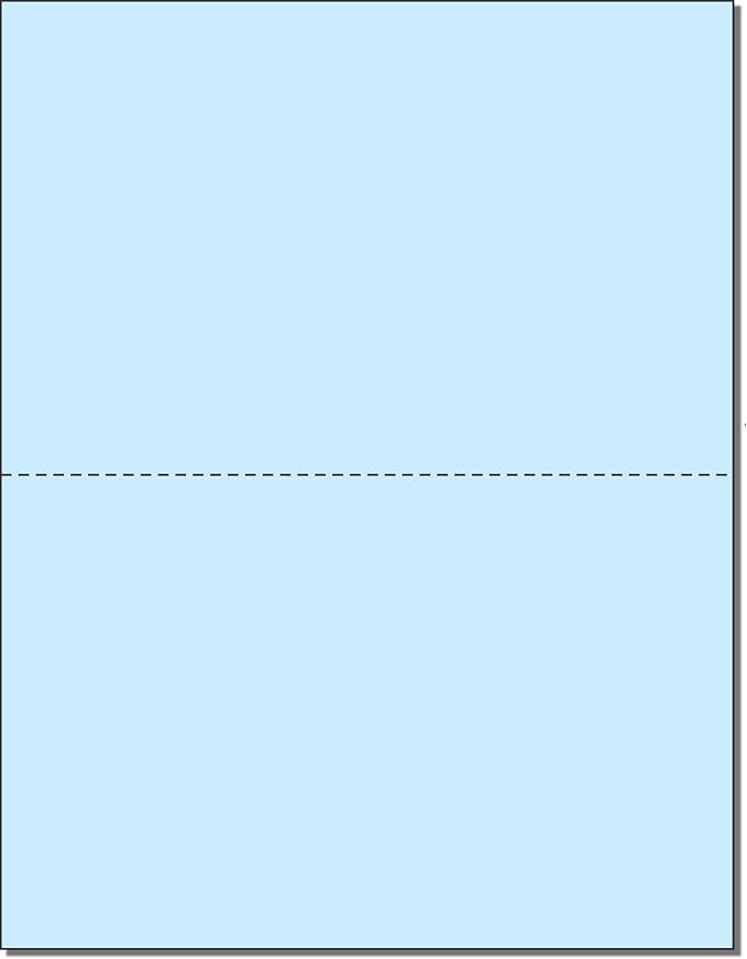 NextDayLabels - Pack of 500 Sheets, 8-1/2 x 11" Letter Size Perforated Paper (Blue, Perf @ 5-1/2")