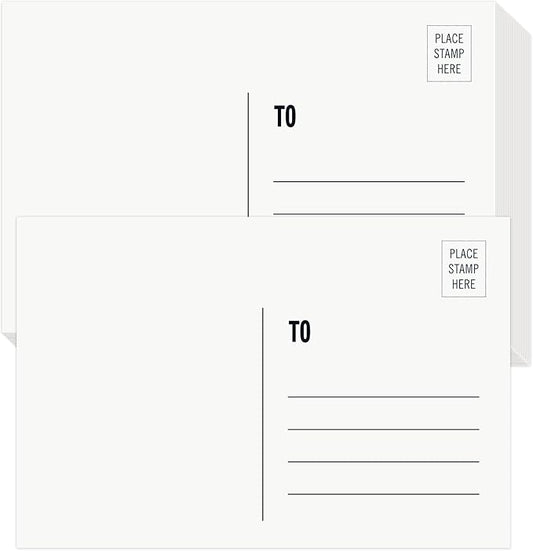 Blank Postcards for Mailing, 100 White 4x6, Mailable Postcards Set Make Your Own Printable Postcards 300gsm/14pt Postcard Paper Cardstock for DIY Mailing Christmas Thanksgiving Painting