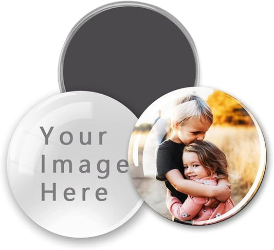 1PCS 40MM Picture Magnets Photo Custom Fridge Magnet Personalized Refrigerator Magnets for Whiteboard Decorative Funny Magnets for Kitchen Office Round Refrigerator Magnets