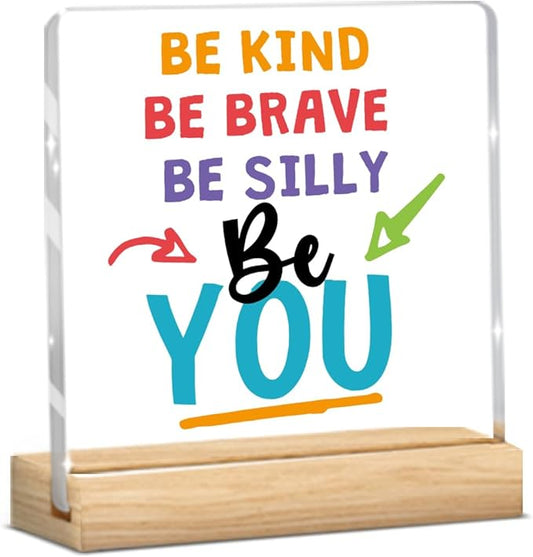 Encouragement Decorative Acrylic Sign Rustic Office Decor Sign for Farmhouse Home Tabletop Cubicle Shelf Desk Accessories Decor