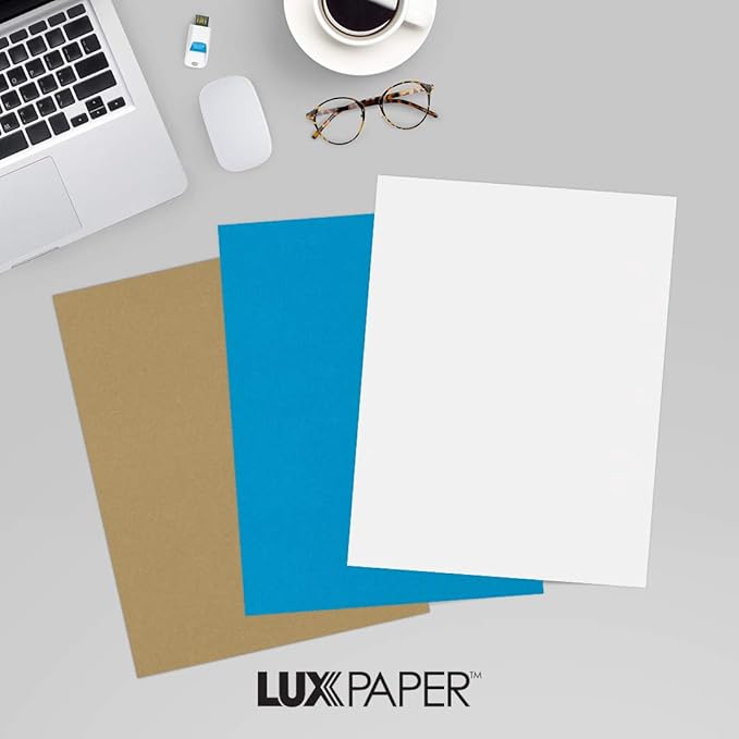 LUXPaper 8.5" x 11" Cardstock | Letter Size | White | 100lb. Cover | 50 Qty