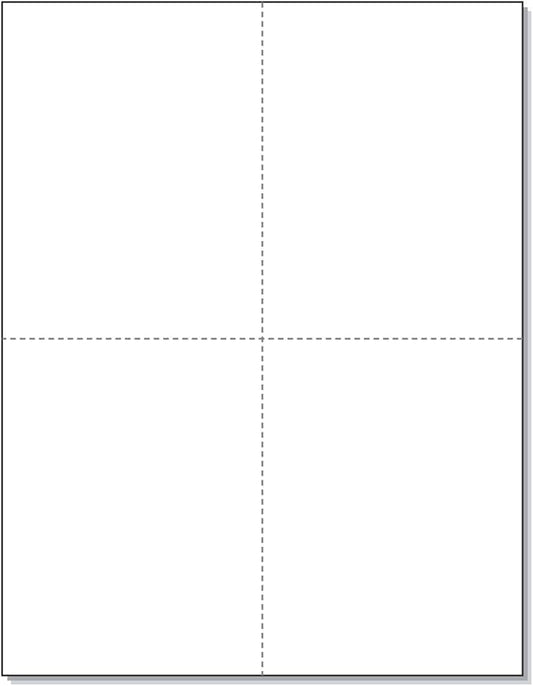 NextDayLabels - 8-1/2" x 11" Laser/Inkjet Postcards 4 Per Page, (4-1/4" x 5-1/2" Each Card | White, 4000 Cards)