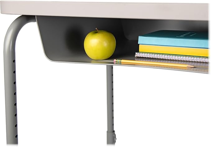 Safco Products AlphaBetter 2.0 Height as Adjustable Student Desk with Swinging Footrest Bar and Book Box, Sit to Stand, 29-43 w, Dry Erase Classroom and Home School Desk