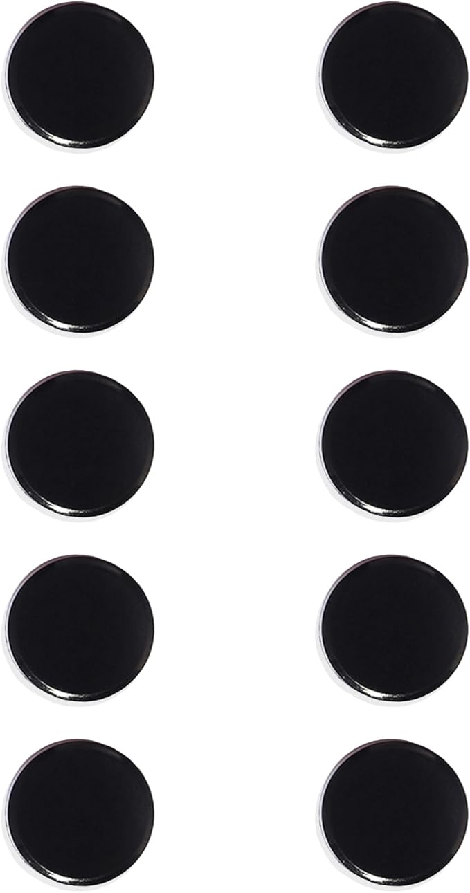 Fridge Magnets, 10 Pcs Strong Refrigerator Magnets, Heavy Duty Round Small Magnets for Whiteboard Fridge Locker Craft,Decorative Cute Mini Magnet for School Classroom Office Kitchen Home, Black