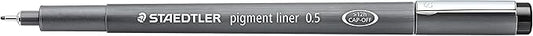 STAEDTLER Pigment Liner, Fineliner Pen for Drawing, Drafting, Journaling, 0.5mm, Black, Box of 5 Pens, 308 05-9M
