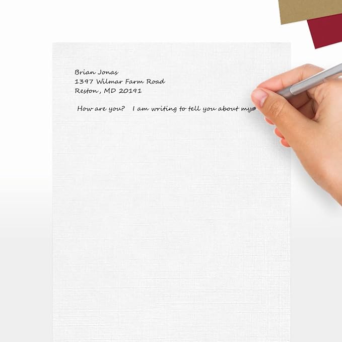 LUXPaper 8.5" x 11" Classic Linen Paper | Letter Size | Avon Brilliant White | 70lb. Text | 500 Qty