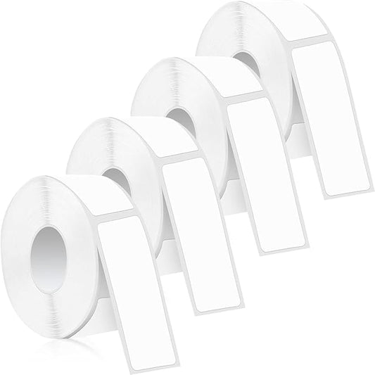 4 Roll Thermal Label Maker Paper, BetterJonny 0.47 x 1.57 Inch White Waterproof Label Tape Adhesive Label Printer Thermo Paper for School, Home, Office, Small Business,160 Tape/Roll