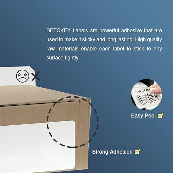 BETCKEY - Compatible Continuous Labels Replacement for Brother DK-2210 (1.1 in x 100 ft), Use with Brother QL Label Printers [6 Rolls + 1 Reusable Cartridge]