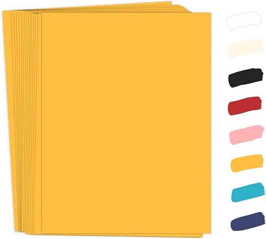 50 Pack Yellow Cardstock 8.5 x 11 65lb Paper, Goefun Yellow Card Stock Printer Paper for Invitations, Menus, Wedding, DIY Cards