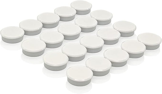 Fridge Magnets - 20PCS Small Strong Refrigerator Magnets, Heavy Duty Mini Magnets for Whiteboard Locker Map Classroom Kitchen Office School Use - Round Cute Decorative Magnet for Fridge (White)