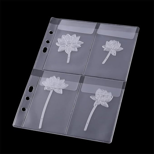 10 Pack A5 Size Plastic Binder Pockets,6 Holes Waterproof PVC Folders Loose Leaf Bag forBudgeting Loose Leaf Bags Planner Insert Pouches Photo,Document, Stamp & Die Storage Bills Organizer