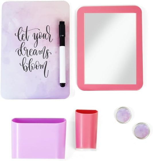 Pink and Purple Locker Accessories - 7 Piece Locker Decor, Girls Locker Accessories, Locker Accessories for Girls in Middle School, Cute Aesthetic Magnetic Locker Accessories