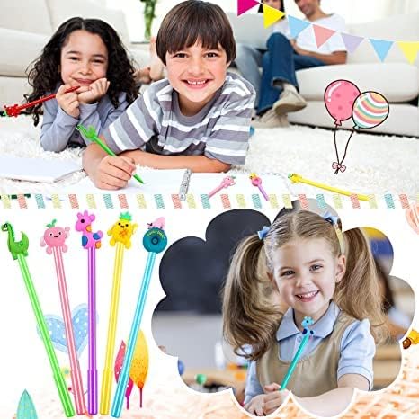 SANNIX 100 Pieces Cartoon Cute Gel Ink RollerBall Pens Bulk Assorted Styles Novelty Writing Pen for Kids Gift School Office Home Supplies Present