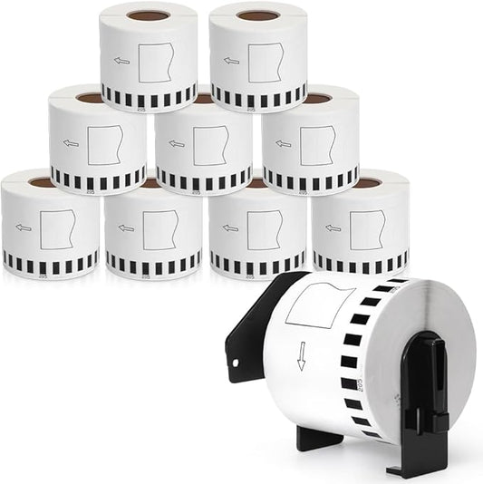 MarkDomain DK-22205 (2.4" X 100 Ft.) Continuous Length Label Paper Roll, Compatible Brother DK 2205 (62mm x 30.4m) Use with Brother QL-550 QL570 QL-800 QL 820NWB Label Printer, 10 Rolls