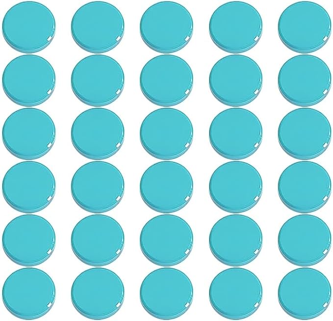 Qualsen Refrigerator Magnets - 30pcs Strong Mini Magnets for Fridge, Whiteboard, Locker & Kitchen - Sky Blue