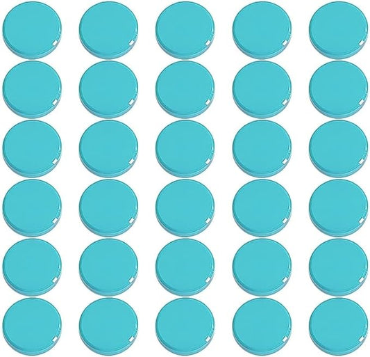 Qualsen Refrigerator Magnets - 30pcs Strong Mini Magnets for Fridge, Whiteboard, Locker & Kitchen - Sky Blue
