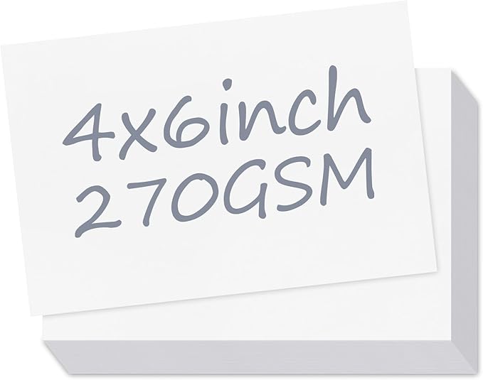 Utron 110 Sheets 4x6 Cardstock, 270 GSM Blank Postcard Paper, Matte White Printable Postcards for Making blank Index cards, Wedding Invitation cards, Thankyou Cards