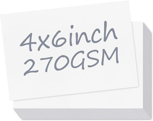 Utron 110 Sheets 4x6 Cardstock, 270 GSM Blank Postcard Paper, Matte White Printable Postcards for Making blank Index cards, Wedding Invitation cards, Thankyou Cards